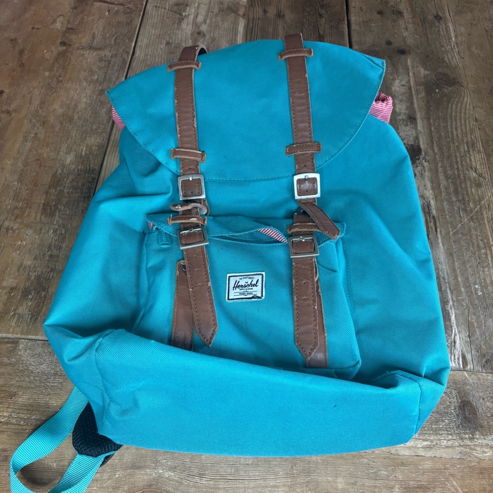 Herschel Supply Co. Little America Retreat Backpack Teal Striped Lining